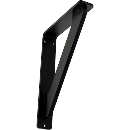 Ekena Millwork Traditional Wrought Iron Bracket, (Single center brace), Powder Coated Black 1 1/2"W x 10"D x 12"H BKTM01X10X12STR